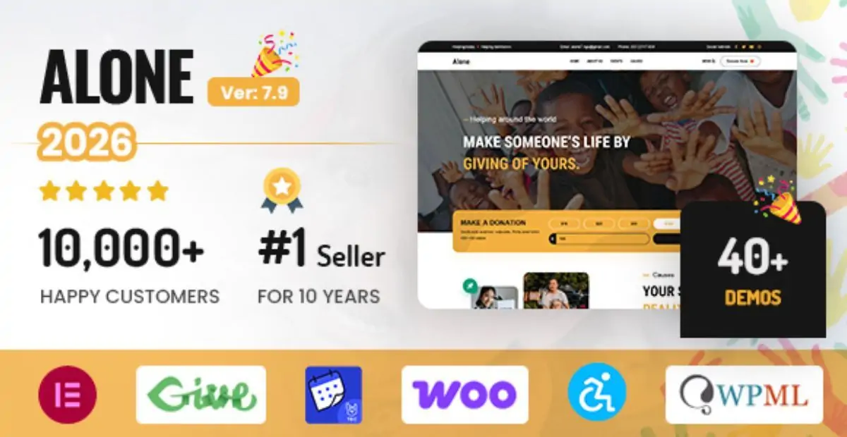 Alone – Charity Multipurpose Non-profit WordPress Theme